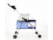 New BestPet Cute Blue Posh Pet Stroller Dogs Cats w Cup Holder