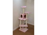Pink 60 Cat Tree Condo Scratcher House Post Furniture 8135