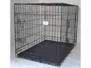 New Black 30 3 Doors Folding Dog Crate Cage Kennel w Metal Pan NO DIVIDER