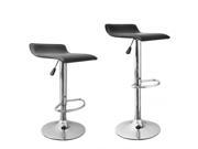 New Black Modern Adjustable Synthetic Leather Swivel Bar Stools Chairs B08 Sets of 2