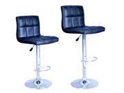 New Black Adjustable Synthetic Leather Swivel Bar Stools Chairs B06-Sets of 2