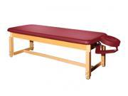BestMassage Burgundy Leather Stationary Massage Table Spa Beaty Facial Bed S18