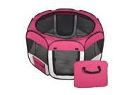 New Small Burgundy Pet Dog Cat Tent Playpen Exercise Play Pen Soft Crate T08