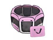 BestPet Small Pet Dog Cat Tent Playpen Exercise Play Pen Soft Crate BP T08S Pink