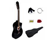 Have one to sell? Sell now Details about Black Electric Acoustic Guitar Cutaway Design With Guitar Case Strap Tuner T4