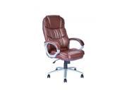 BestMassage High Back Leather Executive Office Desk Task Computer Chair w Metal Base O10R Brown