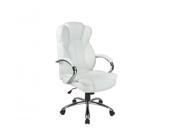 White High Back PU Leather Executive Office Desk Computer Chair w Metal Base O18