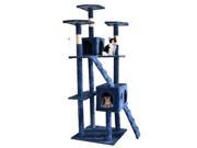 Navy Blue 73 Cat Tree Scratcher Play House Condo Furniture Post Pet House