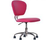 Pink PU Leather Mid Back Task Chair Office Desk Office Chair H20