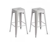 30 silver Metal Frame Tolix Style Bar Stool Industrial Chair 2 pcs