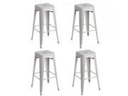 30 silver Metal Frame Tolix Style Bar Stool Industrial Chair 4 pcs