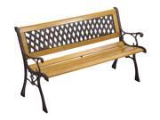 Garden Bench Patio Porch Chair Deck Hardwood Cast Iron Love Seat W512