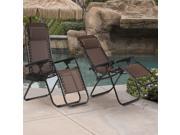 New Set of 2 Zero Gravity Chairs Reclining Folding Chairs Yard Bench with Holder