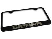 GMC Sierra Laser Etched Frame Black Gloss License Plate Frame LF.SRR.EB