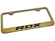 Acura RDX Logo Gold License Plate Frame Tag Stainless Steel Stainless Steel LF.RDX.EG.NEG
