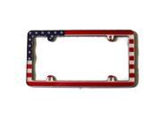 USA Flag Chrome License Plate Frame Metal Frame 23003