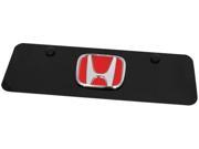 RED Honda Emblem Logo Half Size Front License Plate Frame Black Stainless Steel HON.R.CBM