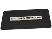 Chevy Corvette C5 FRONT License Plate Frame Black Powder Stainless Steel Metal COV5.N.CB