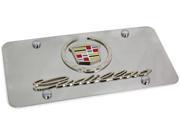 Chrome Wreath Cadillac Logo Front License Plate Frame Stainless. Mirror Steel 3D D.CAD.2.CC