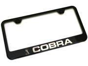 Ford Mustang SVT Cobra License Plate Frame Black Powder Steel Laser Etched Metal LF.COB.EB