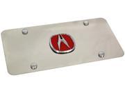 RED Acura Logo Mirror Finish Front License Plate Frame Stainless Steel Metal jdm ACU.R.CC