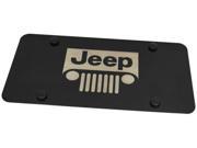 Jeep Vehicle Logo Laser Engraved Front License Plate Frame Black Stainless Steel PL.JEEG.EB