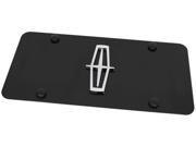 Simple Lincoln Logo Front License Plate Frame Black Stainless Steel Metal 3D LIN.V.B.CB