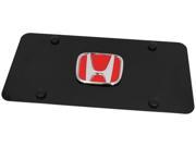 RED Honda Emblem Logo Front License Plate Frame Black Stainless Steel jdm HON.R.CB
