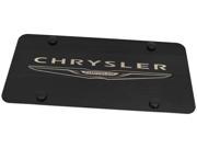 Chrysler Logo Laser Engraved Front License Plate Frame Black Stainless Steel PL.CHRNL.EB
