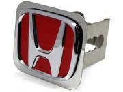 Red JDM Honda Logo Hitch Cover 2 Hitch Receivers Plug Stainless Steel Type R