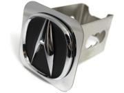 Black Acura Logo Hitch Cover Plug 2 Receiver Stainless Steel AUTHENTIC