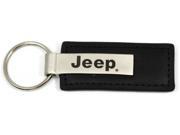 Jeep Name Logo Black Leather Keychain Metal AUTHENTIC Key Ring Lanyard KC1540.JEE
