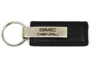 GMC DENALI Logo Etched Black Leather Keychain Chrome Key Fob Metal Keyring KC1540.DEN
