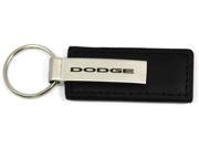 Dodge Logo Keychain Black Leather Chrome Key Fob Metal Key Ring Lanyard Mopar KC1540.DOD
