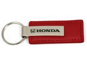 Honda Logo RED Leather Keychain Chrome Key Fob Metal Key Ring Lanyard jdm KC1542.HON