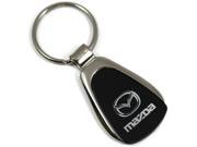 Mazda Logo LASER Etched Keychain BLACK TEARDROP Chrome Key Fob Metal Keyring KCK.MAZ