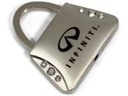 Infiniti Logo Etched Purse Crystal Keychain Chrome Key Fob Metal Keyring emblem KC9120.INF