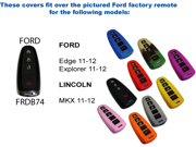 Green Silicone Key Fob Cover Case Smart Remote Pouches Protection Key Chain Fits Ford Explorer 11 12
