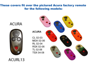 Purple Silicone Key Fob Cover Case Smart Remote Pouches Protection Key Chain Fits Acura TL 02 06