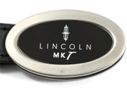 Lincoln MKT Oval Black Leather Key Fob Authentic Logo Key Chain Key Ring Keychain Lanyard KC3210.MKT