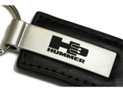 Hummer H3 Black Leather Key Fob Authentic Logo Key Chain Key Ring Keychain Lanyard KC1540.H3
