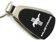 Ford Mustang Tri Bar Black Teardrop Key Fob Authentic Logo Key Chain Key Ring Keychain Lanyard KCK.MUSTB
