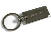 Nissan Infiniti Silver Crystal Rhinestone Key Fob Authentic Logo Key Chain Key Ring Keychain Lanyard KC9121.INF