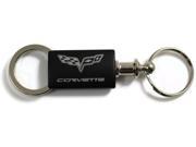 Chevrolet Chevy Corvette C6 Black Valet Key Fob Authentic Logo Key Chain Key Ring Keytag Lanyard KC3718.COV6.BLK
