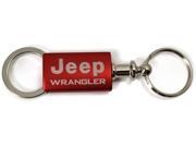 Jeep Wrangler Red Valet Key Fob Authentic Logo Key Chain Key Ring Keytag Lanyard KC3718.WRA.RED