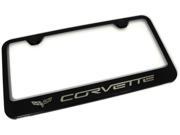 Chevrolet Corvette C6 Laser Etched Frame Black Gloss License Plate Frame LF.COV6.EB
