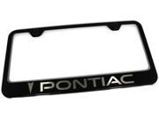 Pontiac Laser Etched Frame Black Gloss License Plate Frame LF.PON.EB