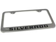 Chevrolet Silverado Engraved Chrome Frame Metal Mirror Chrome License Plate Frame LF.SIL.EC