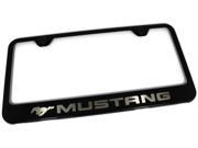 Ford Mustang Laser Etched Frame Black Gloss License Plate Frame LF.MUS.EB