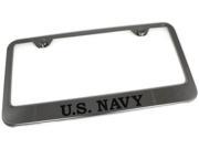 US Navy Laser Etched Chrome Frame Mirror Chrome License Plate Frame LF.NAVY.EC
